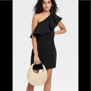 Black one shoulder dress